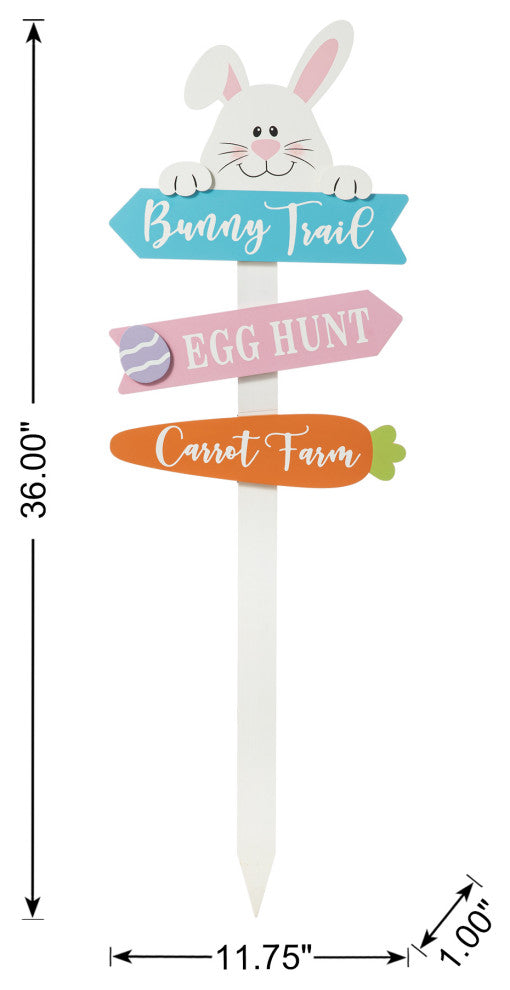 36"H Wooden Easter Bunny Yard Stake
