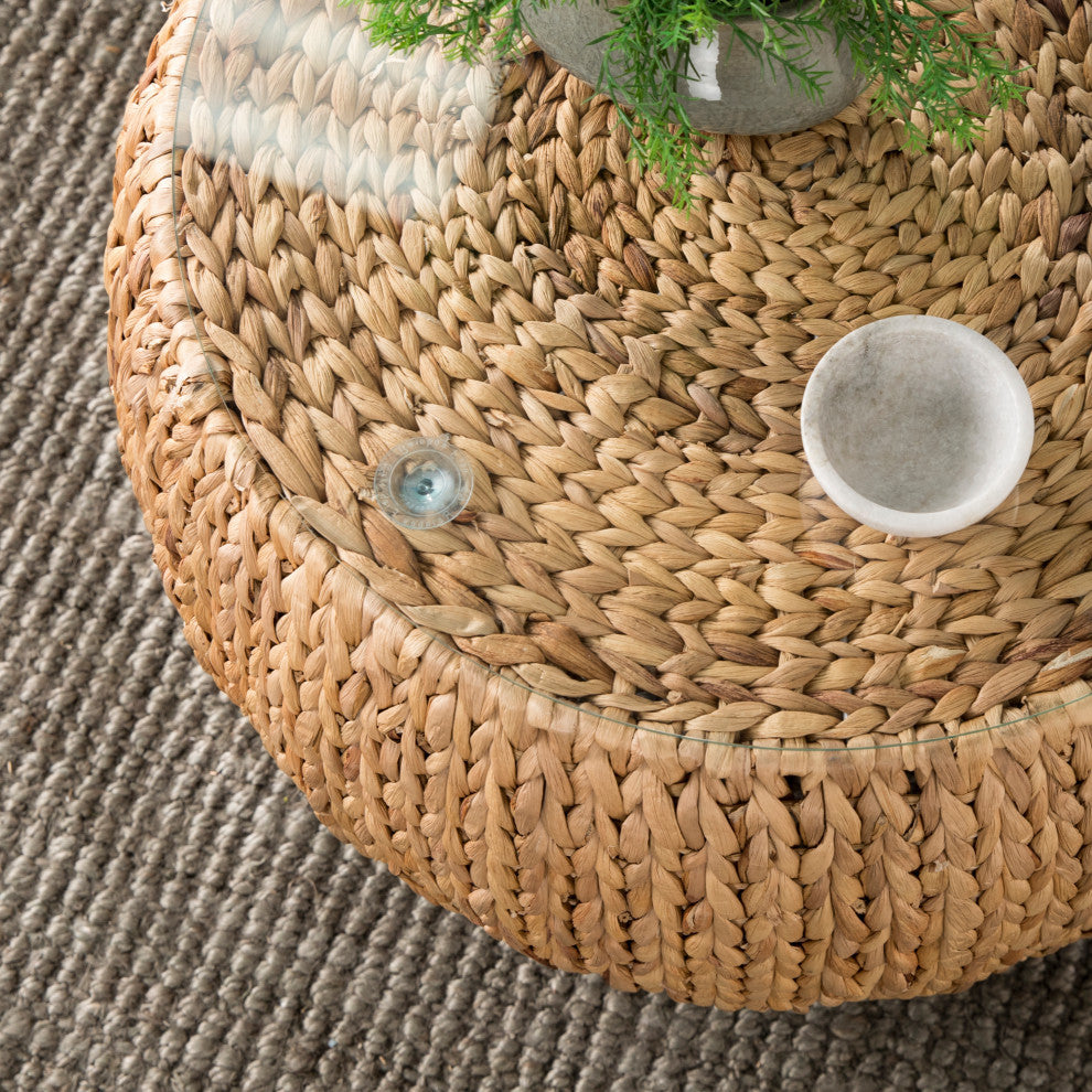 Penleyton Round Water Hyacinth Cocktail Table
