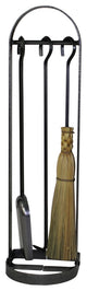 Handcrafted Arch Fireplace Tool Set includes Base & 3 Tools Hammered Steel