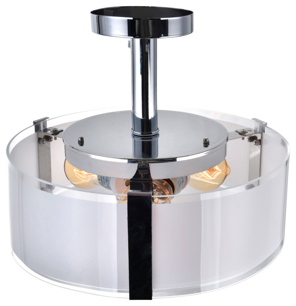 Lucie 3 Light Drum Shade Chandelier With Chrome Finish