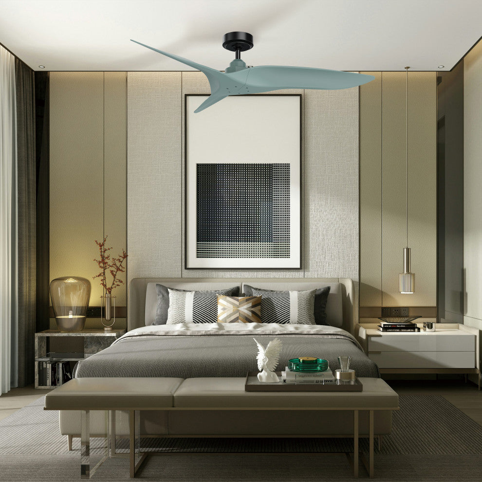 Aerofanture 52 in Modern Indoor Black DC Motor Ceiling Fan With Remote