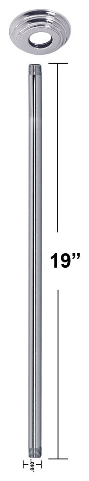 1/2" Ips X 19" Ceiling Mounted Shower Arm With Flange In Polished Chrome, Polished Chrome