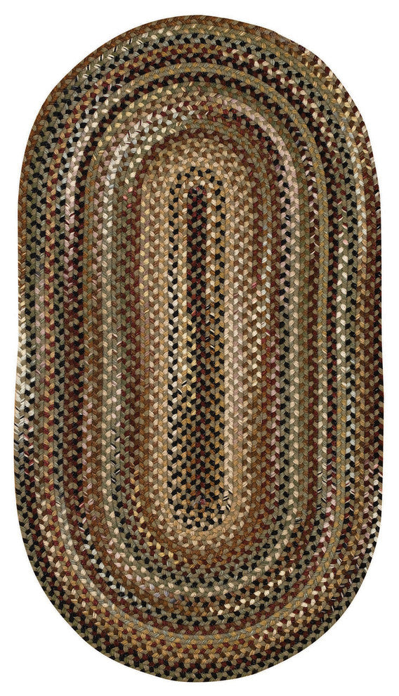 Bangor Braided Oval Rug, Sage Green 2'x3'