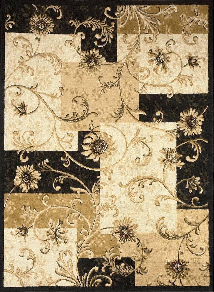 Home Dynamix Optimum Byron Area Rug 5'2"x7'2", Floral Black