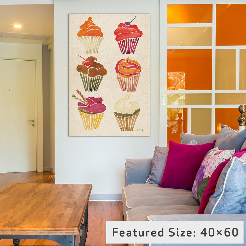 "Cupcakes" Print by Cat Coquillette, 26"x18"x1.5", 1-Piece