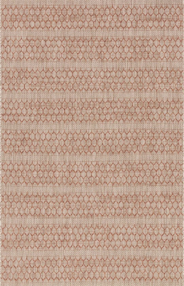 Beige Rust Indoor Outdoor Isle Area Rug by Loloi, 3'11"x5'10"