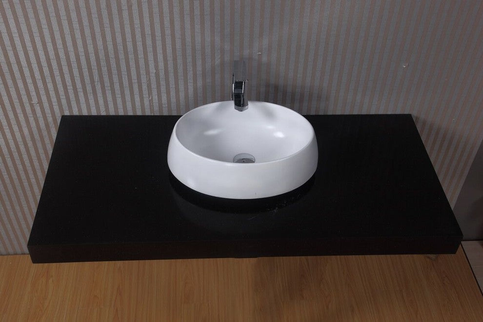 ADM Oval Countertop Vessel Sink, White, 18", Matte White