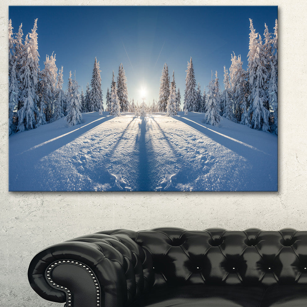 "Majestic White Winter Landscape" Landscape Print Wall Art, 32"x16"