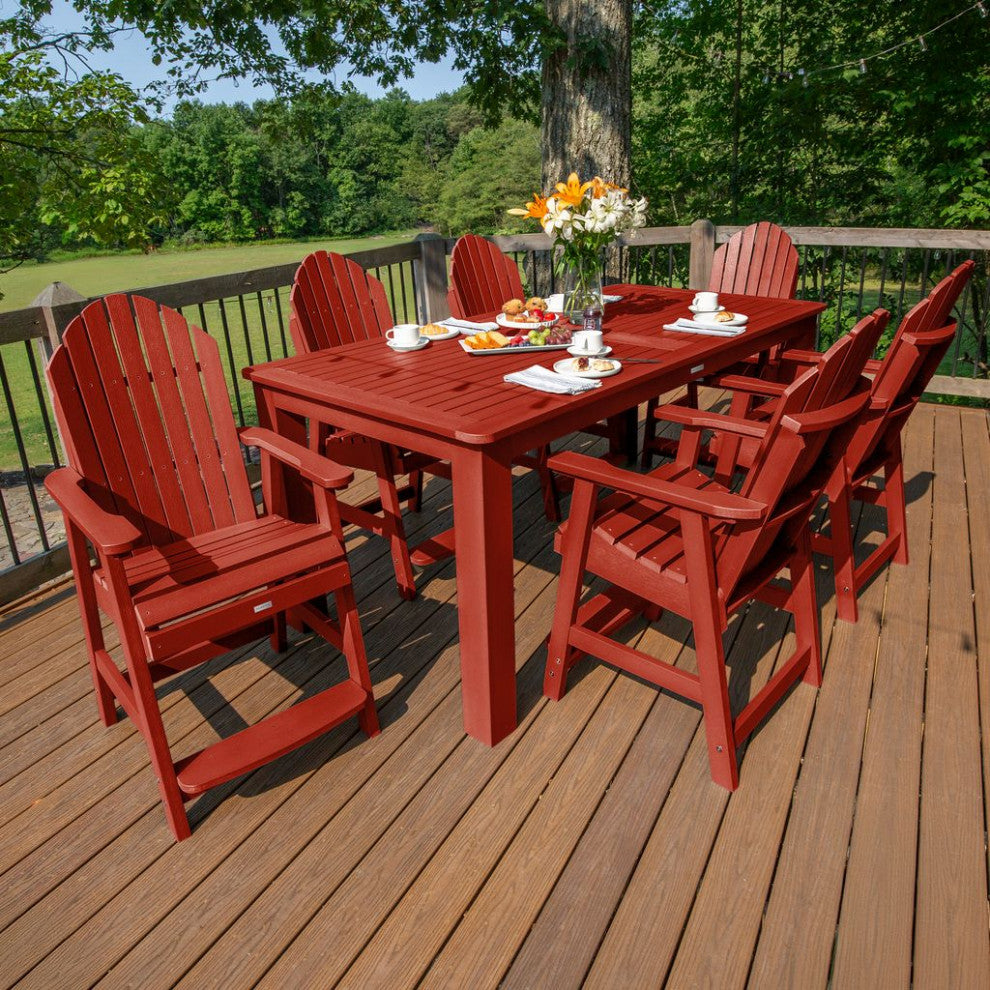 Hamilton 7-Piece Rectangle Counter-Height Dining Set, Rustic Red