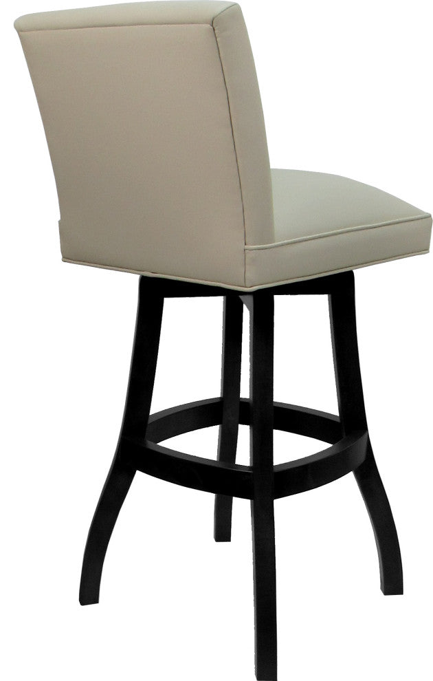 Swivel Wood Counter, Bar or Extra Tall Stool - Sommerville on S-Base, Ocean Beige Vinyl - Black, 26"