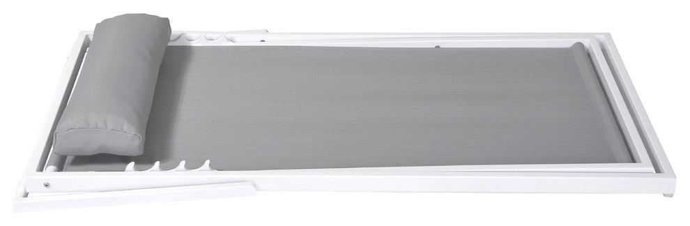 Wave Outdoor Patio Aluminum Deck Chair, White Powder Coated