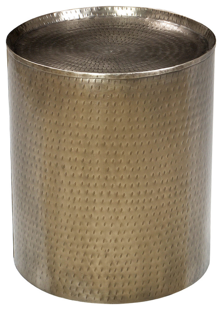 Brass Hammered Round Side Table