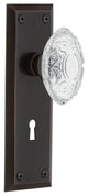 New York Plate Double Dummy, Keyhole Crystal Victorian Knob, Timeless Bronze