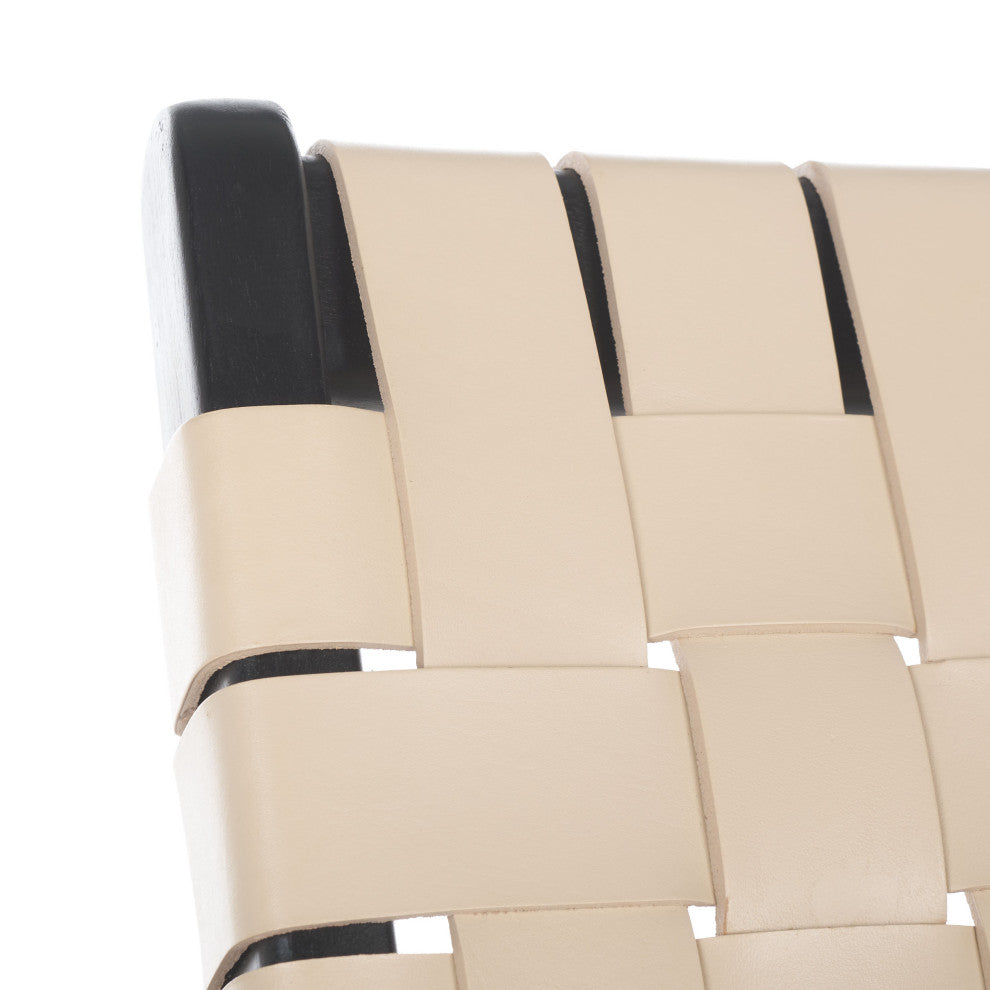 Safavieh Couture Dilan Safari Chair, Black/White