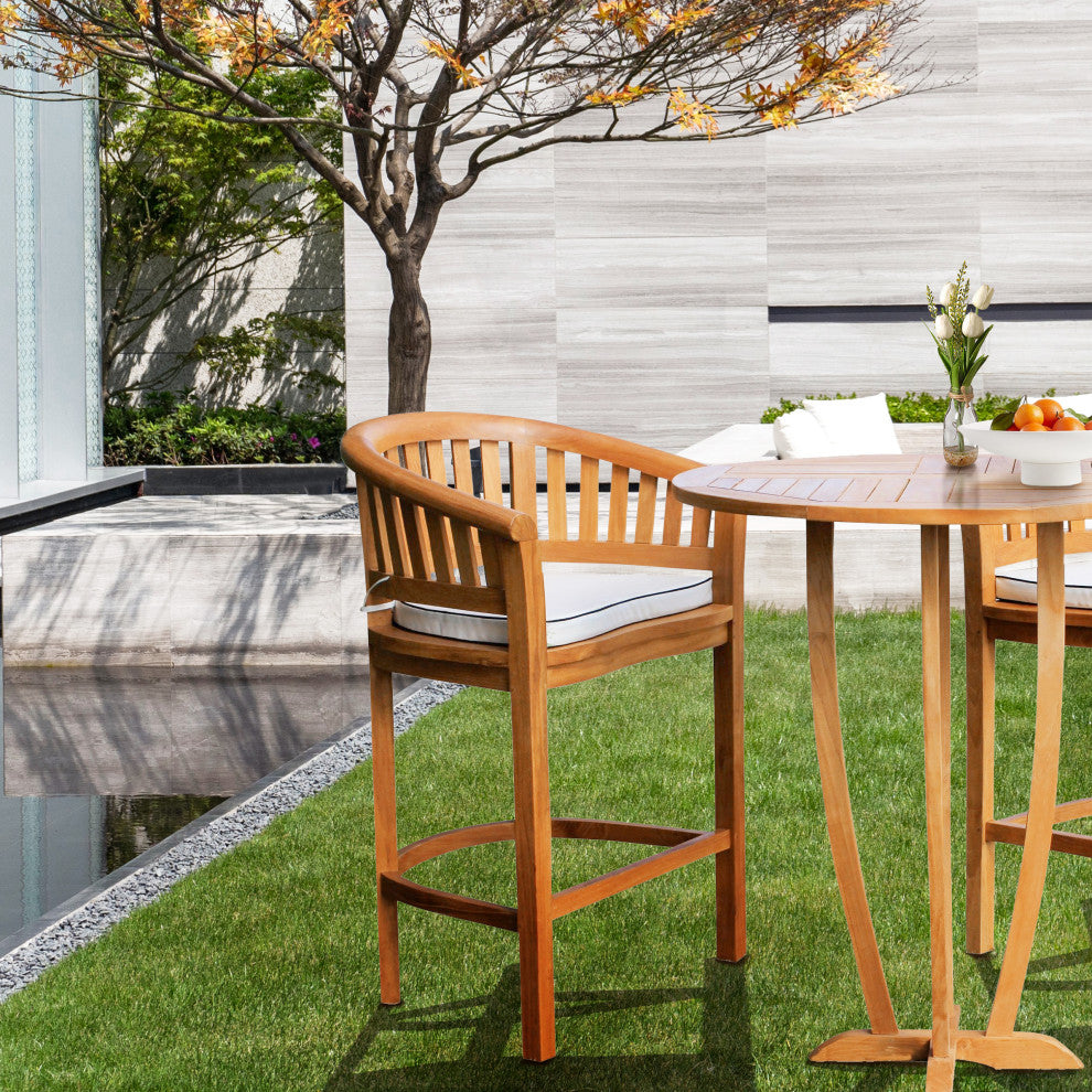 Teak Wood Peanut Indoor/Outdoor Barstool made from A-Grade Teak Wood