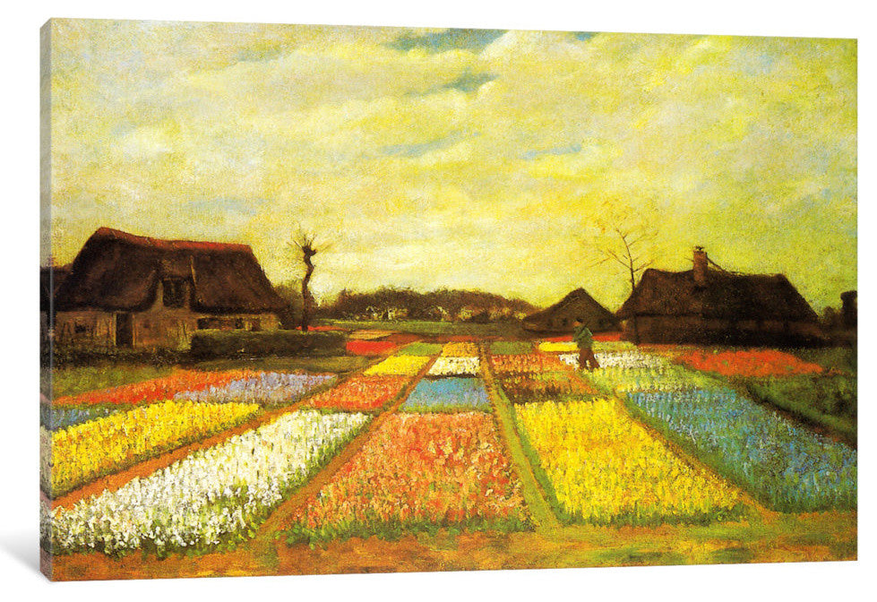 "Tulpenfelder, Tulip Fields" Wrapped Canvas  Print, 40x26x1.5