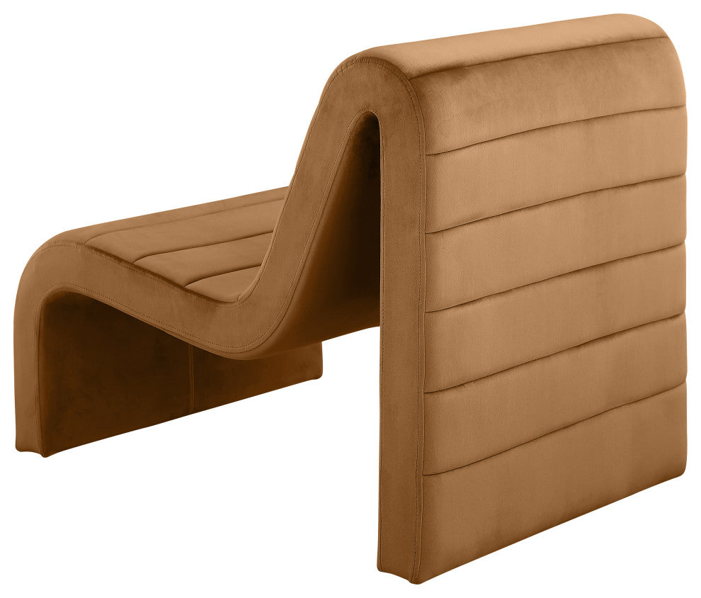 Ivy Upholstered Accent Chair, Saddle, Velvet