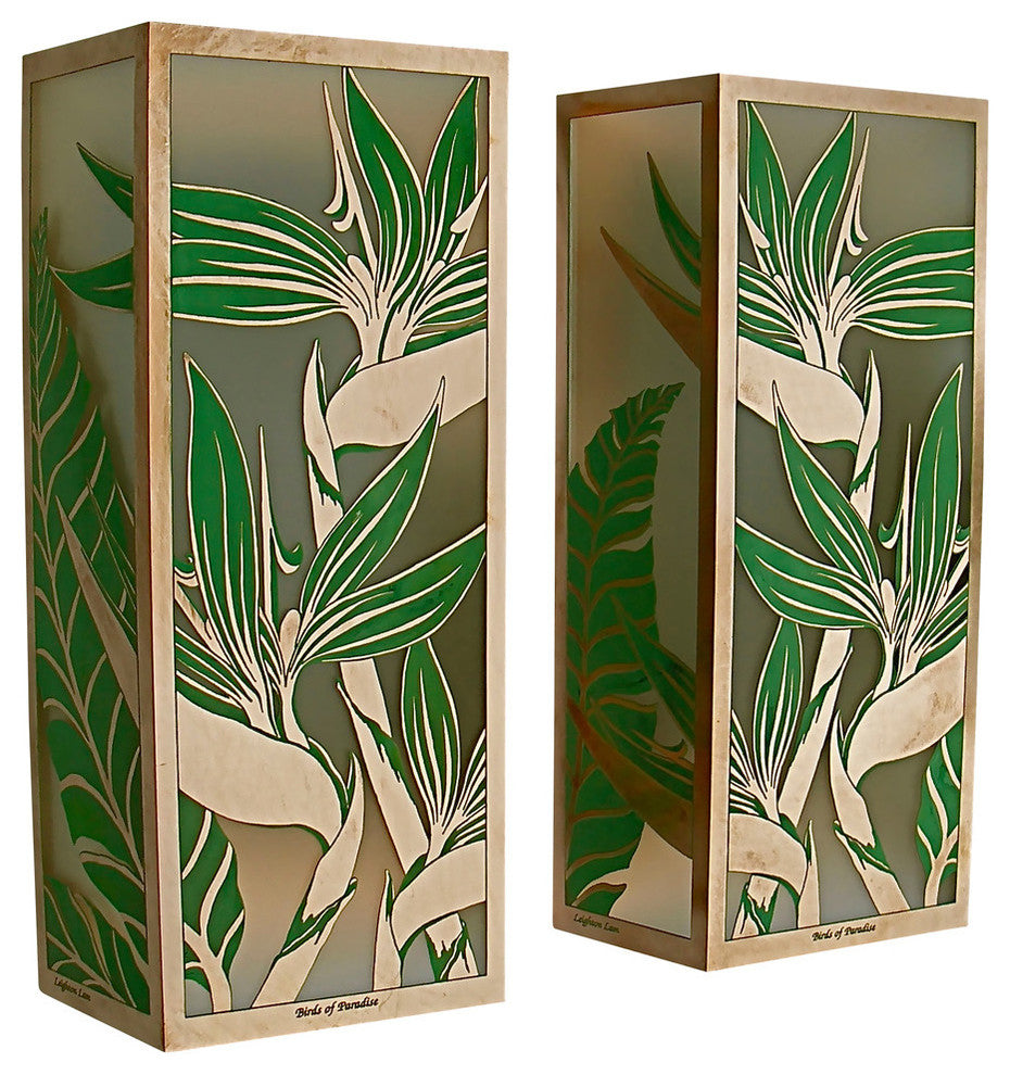 Bird of Paradise Sconce 17" Patina Finish, Left