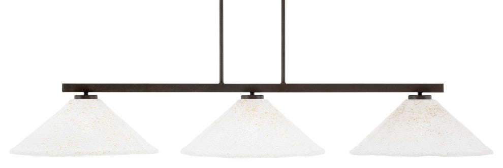 Atlas 3 Light Bar In Dark Granite Finish With 16" Gold Ice Glass