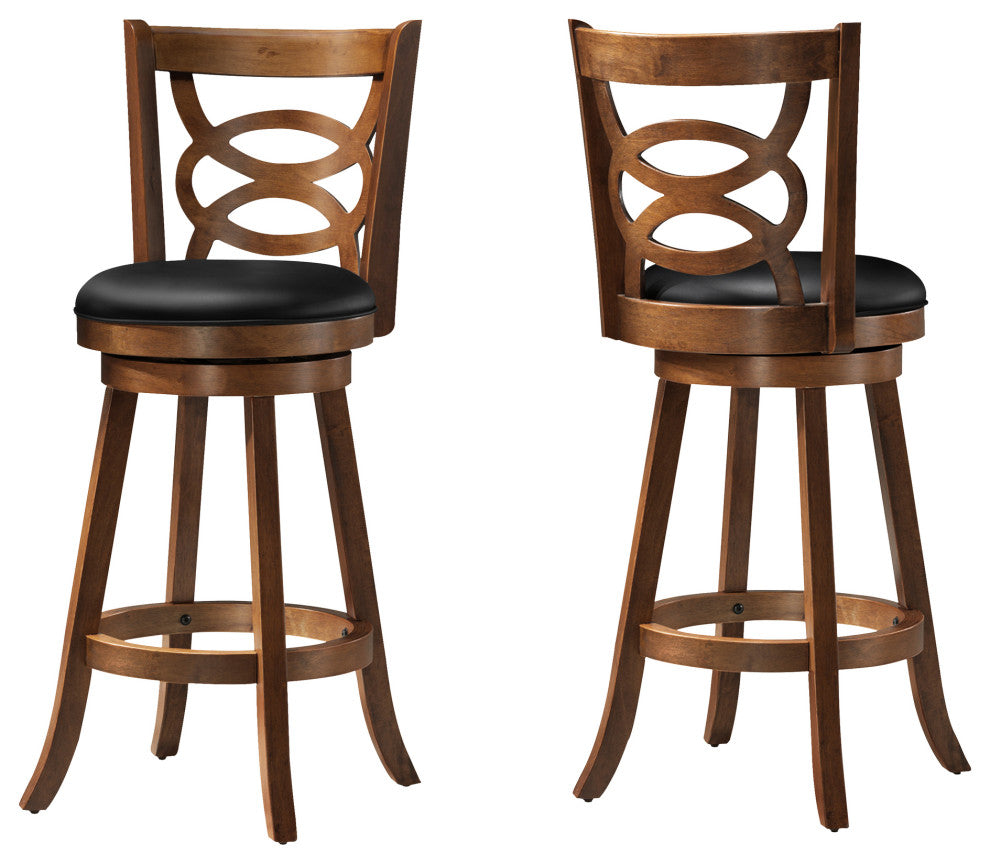 Barstool - 2Pcs / 42"H / Swivel / Dark Oak Bar Height