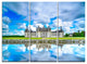 "Chateau De Chambord Castle in Blue" Metal Wall Art, 3 Panels, 36"x28"