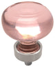 Cosmas 6355SN Satin Nickel Cabinet Round Knob, Set of 5, Glass: Pink