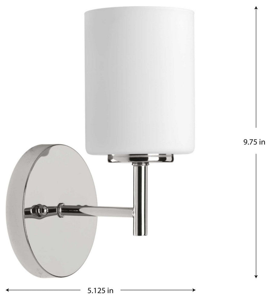 Progress Lighting 1-100W Medium Bath Bracket, Polished Nickel