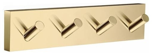 House - Quadruple Hook, Polished Brass Laqured