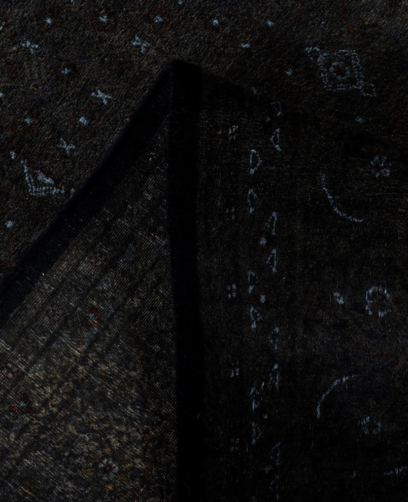 Overdyed One-of-a-Kind Hand-Knotted Area Rug Black, 5' 7" x 10' 0"