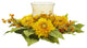 Golden Sunflower Candelabrum Silk Flower Arrangement