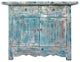 Distressed Light Bright Blue Doors Credenza Sideboard Console Table Hws4380