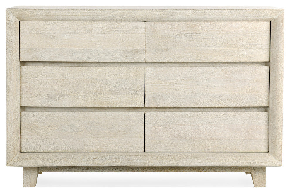 Reece Six-Drawer Mango Wood Dresser, Sand