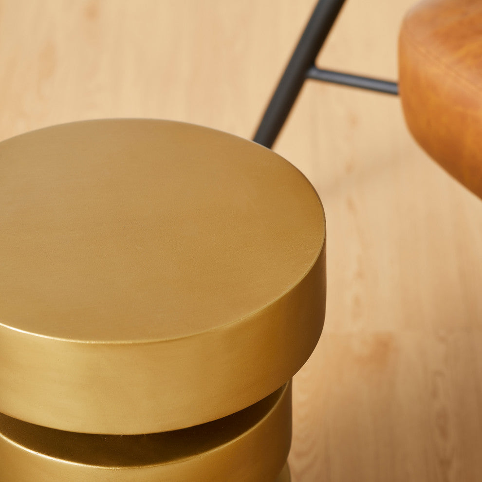 Antique Gold MGO Floating Disks Side Table