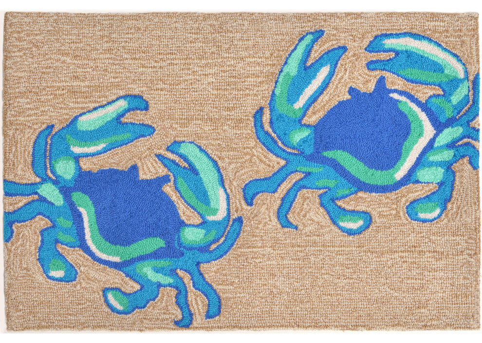 Frontporch Crabs Indoor/Outdoor Rug Blue 2'6x4'