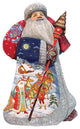 Artistic Wood Carved Beloved Courier Santa Claus Sculpture