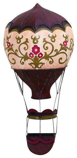 Victorian Scroll Hot Air Balloon Wall Sculpture, Retro Art Unique