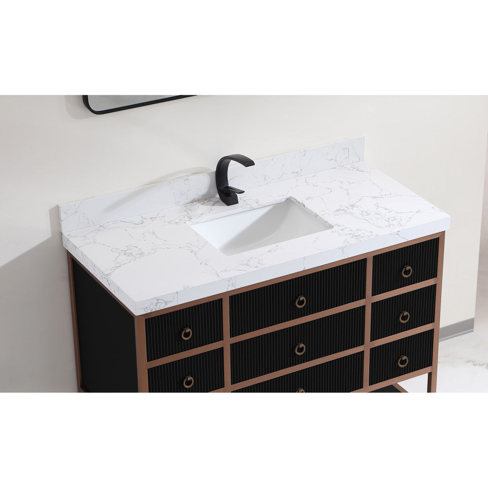 Vanity With Mirror,Sconce,Faucet Included
