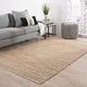 Jaipur Living Canterbury Natural Solid Tan/ Navy Area Rug 3'6"X5'6"