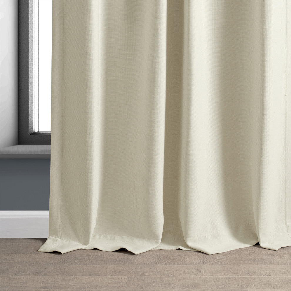 Cottage White Bellino Blackout Room Darkening Curtain Single Panel, 50"x108"