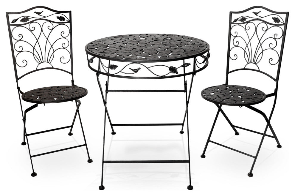 Iron 3-Piece Sun Leaves Bistro Set