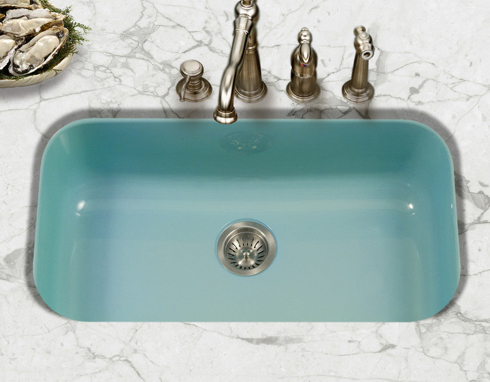 Porcela Steel Kitchen Sink, 31", Mint