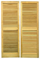 Solid Wood Louvered Shutters, 15" W X 47" H,  1 Pair