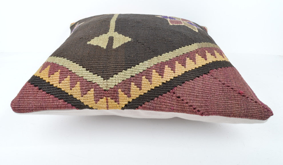 Geometric Hand Woven Turkish Kilim Pllow Cover
