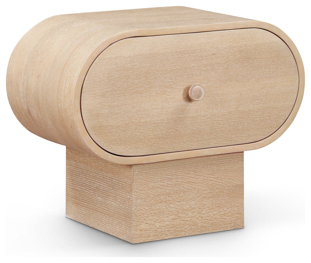 Harlow Solid Wood And Oak Veneer Night Stand, Natural