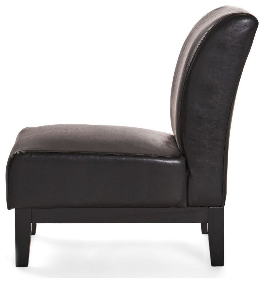 GDF Studio Brakar Brown Leather Armless Chair