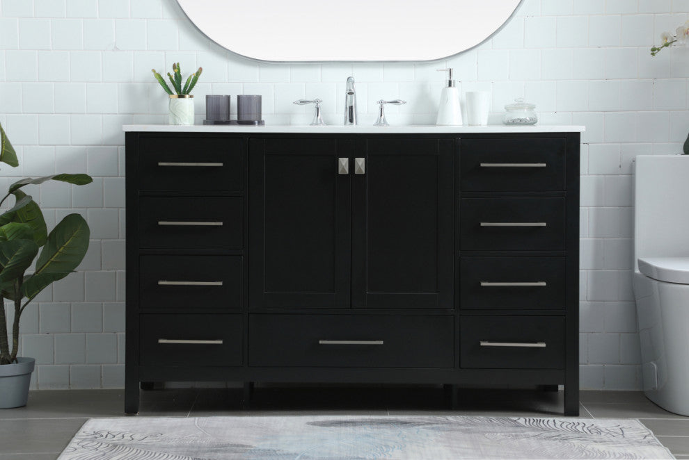 Isabel 54" SIngle Bathroom Vanity, Black