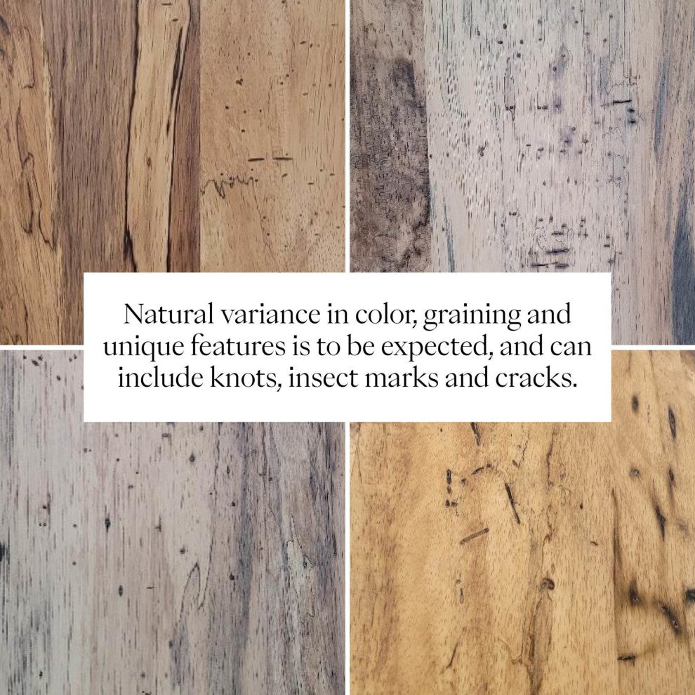 Hudson Large Square Coffee Table Spalted Primavera, Black Pine