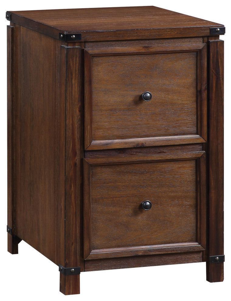 Baton Rouge 2 Drawer File Cabinet, Brushed Walnut Finish