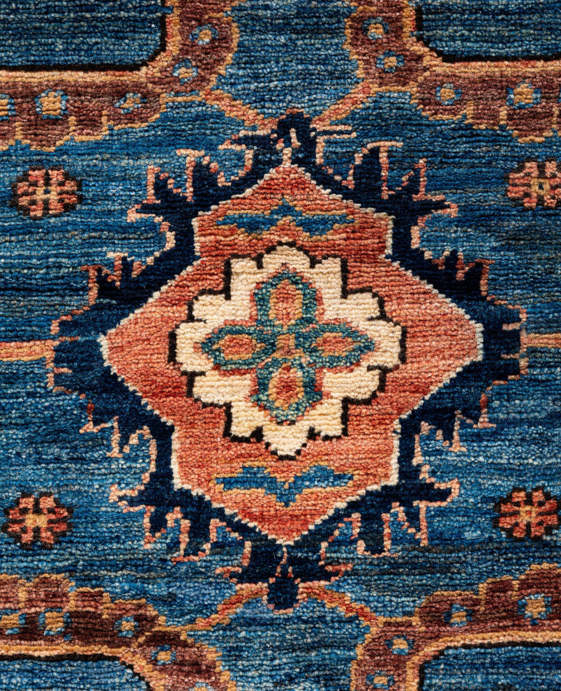 Serapi One-of-a-Kind Hand-Knotted Area Rug Light Blue, 3'2" x 4'11"