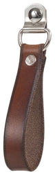 Leather Drawer Pull, The Burnside, Dark Brown, Large, Nickel